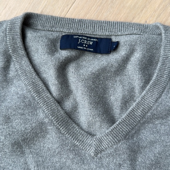 J. Crew Cashmere Vneck Sweater in Grey - Picture 2 of 7